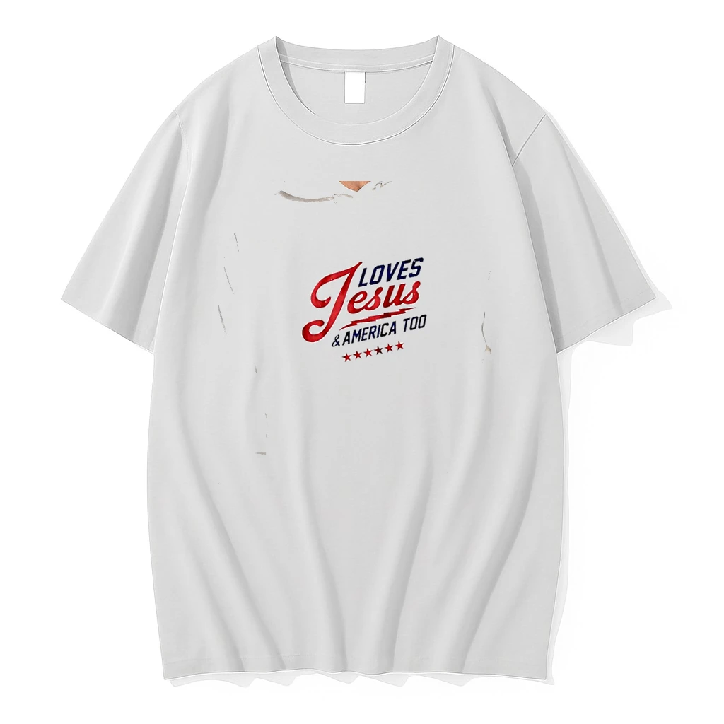 Officials I Loves Jesus And America Too With Red Stars Patriotic Faith Christian Premium T Shirt Sweatshirt Hoodie