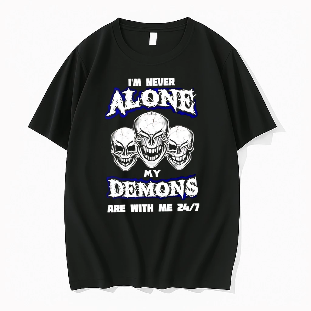 Officials Im Never Alone My Demons Are With Me 247 Skulls Premium T Shirt Sweatshirt Hoodie
