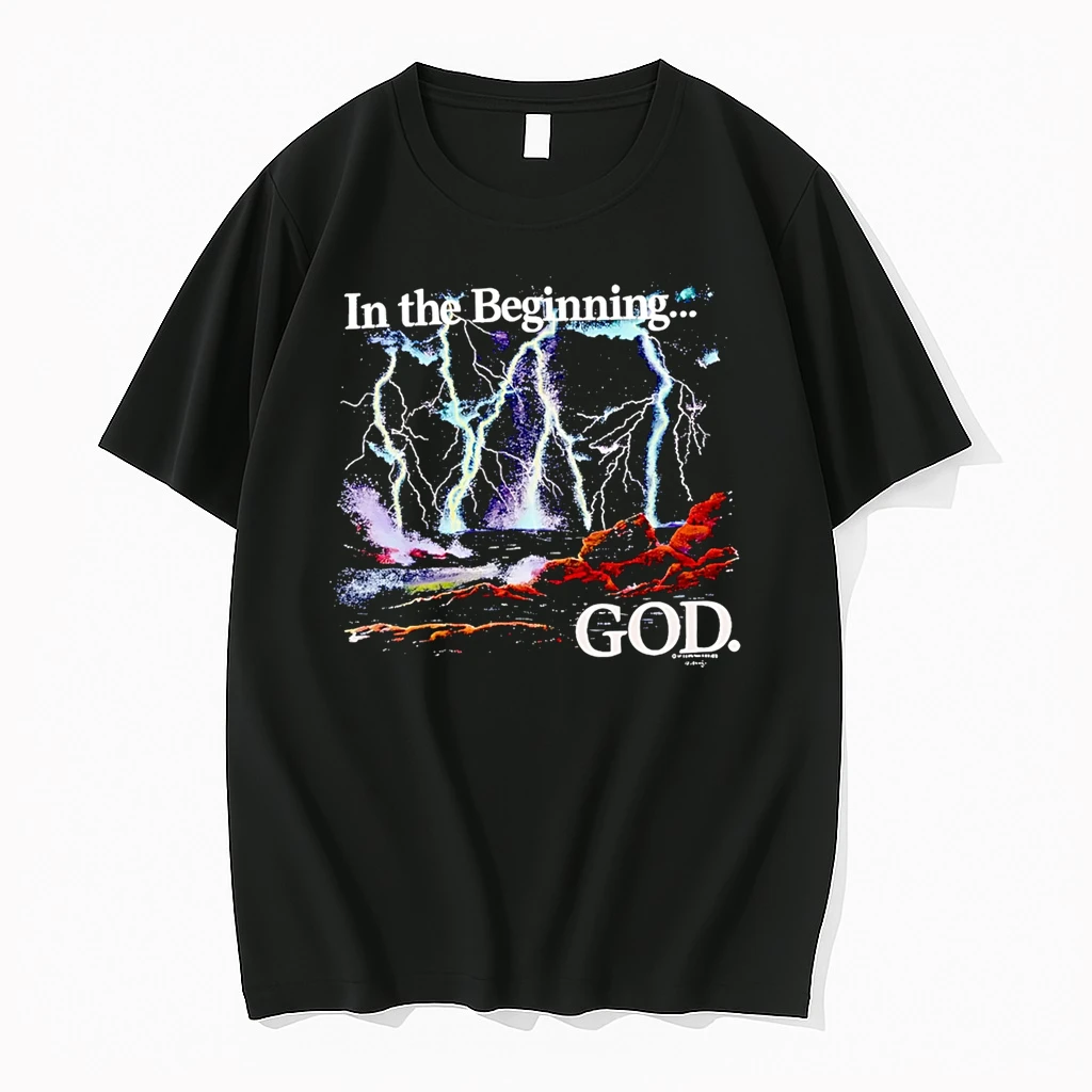 Officials In The Beginning God Lightning And Ocean Rocks Premium T Shirt Sweatshirt Hoodie