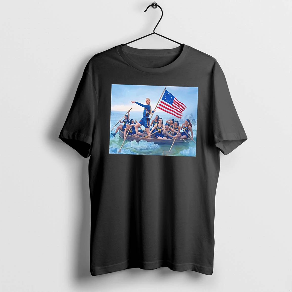 Officials Indiana Fever Sophie Cunningham Pointing Meme Washington Crossing The Delaware Parody Tee Premium T Shirt Sweatshirt Hoodie