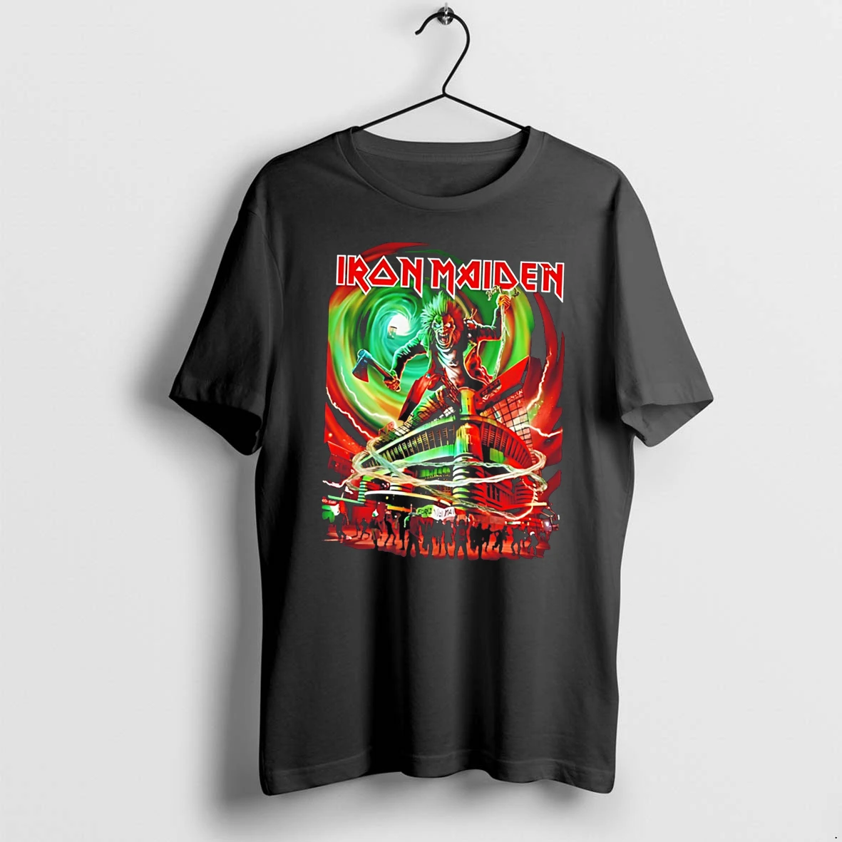 Officials Iron Maiden Eddie With Axe At Stadium Heavy Metal Tee Premium T Shirt Sweatshirt Hoodie