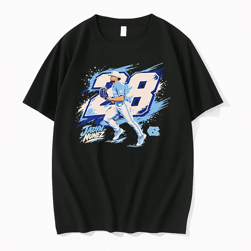 Officials Jadyn Nunez No 28 North Carolina Tar Heels Paintbrush Tee Premium T Shirt Sweatshirt Hoodie