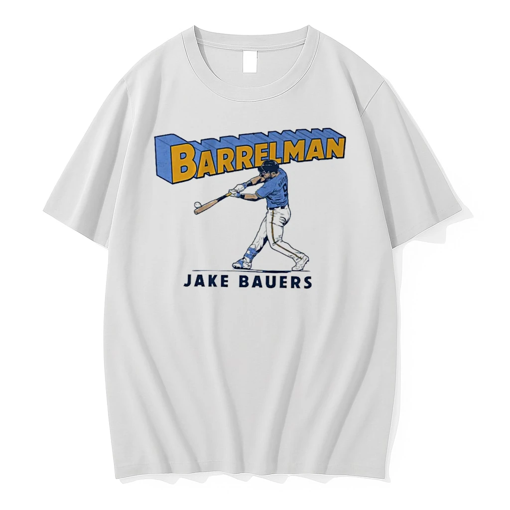 Officials Jake Bauers Barrelman Milwaukee Baseball Cartoon Tee Premium T Shirt Sweatshirt Hoodie