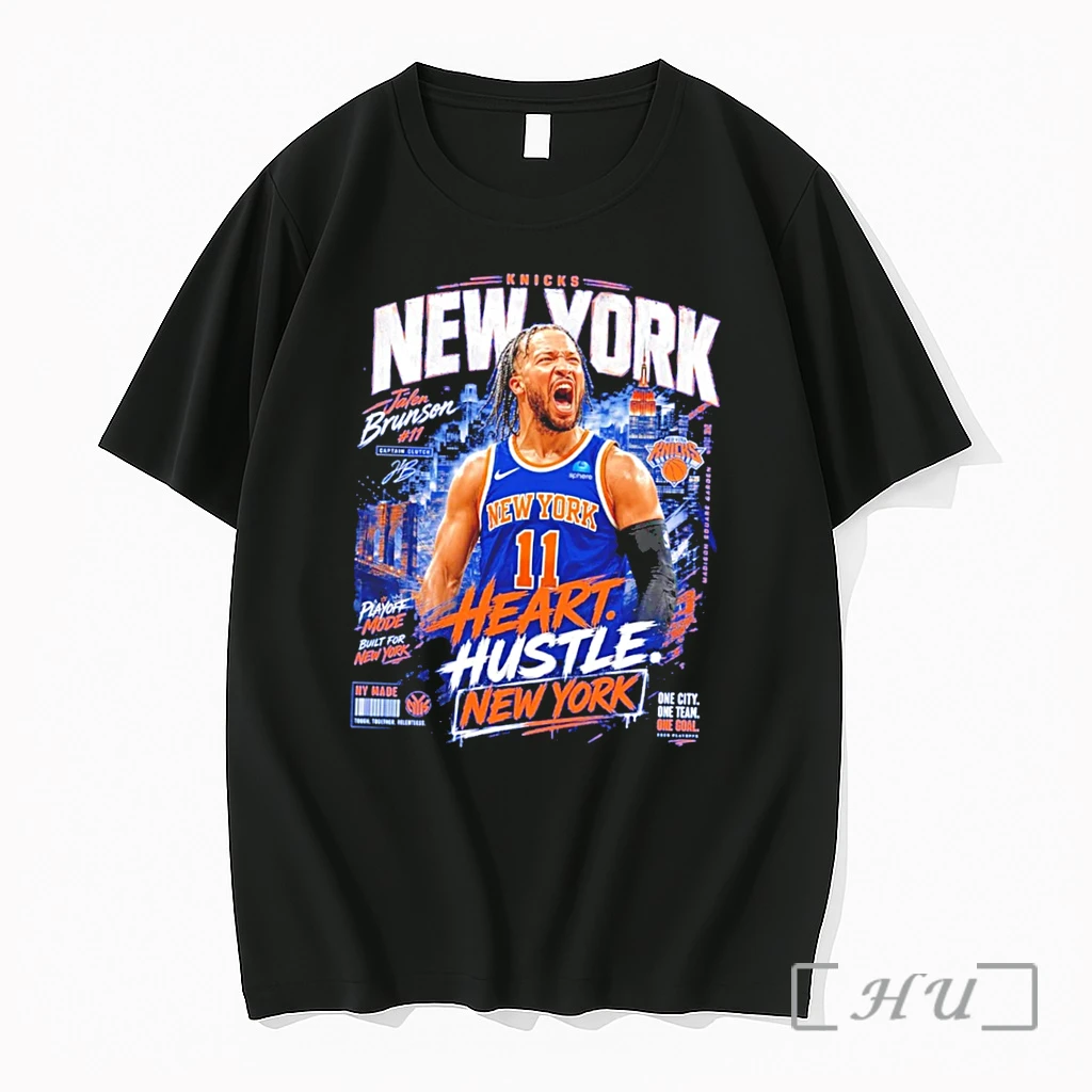 Officials Jalen Brunson New York Knicks 2026 Nba Champions Heart Hustle Graphic Tee Premium T Shirts Sweater Hoodie