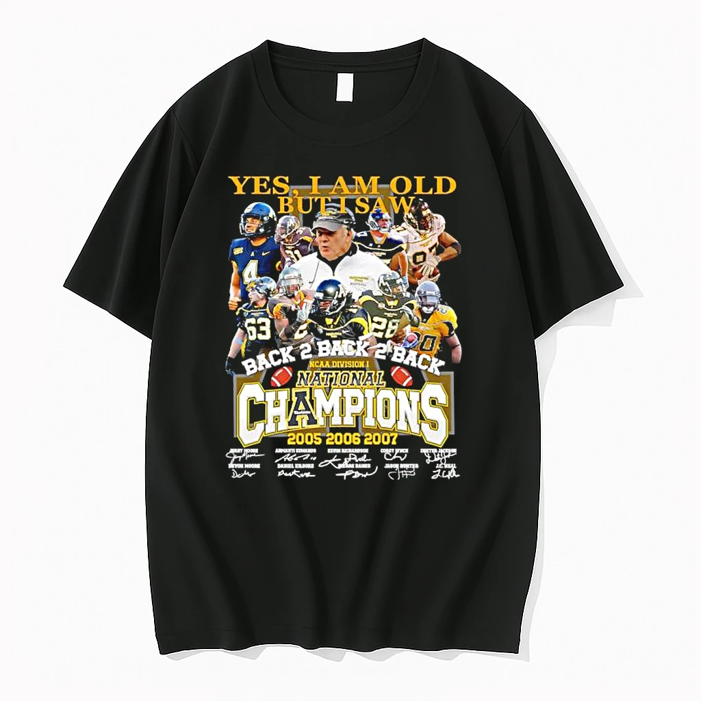 Officials Jerry Moore Appalachian State Mountaineers 2005 2006 2007 National Champions Signature Premium T Shirt Sweatshirt Hoodie