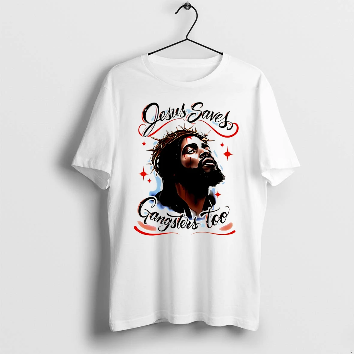 Officials Jesus Saves Gangsters Too Christian Gangster Tee Premium T Shirt Sweatshirt Hoodie