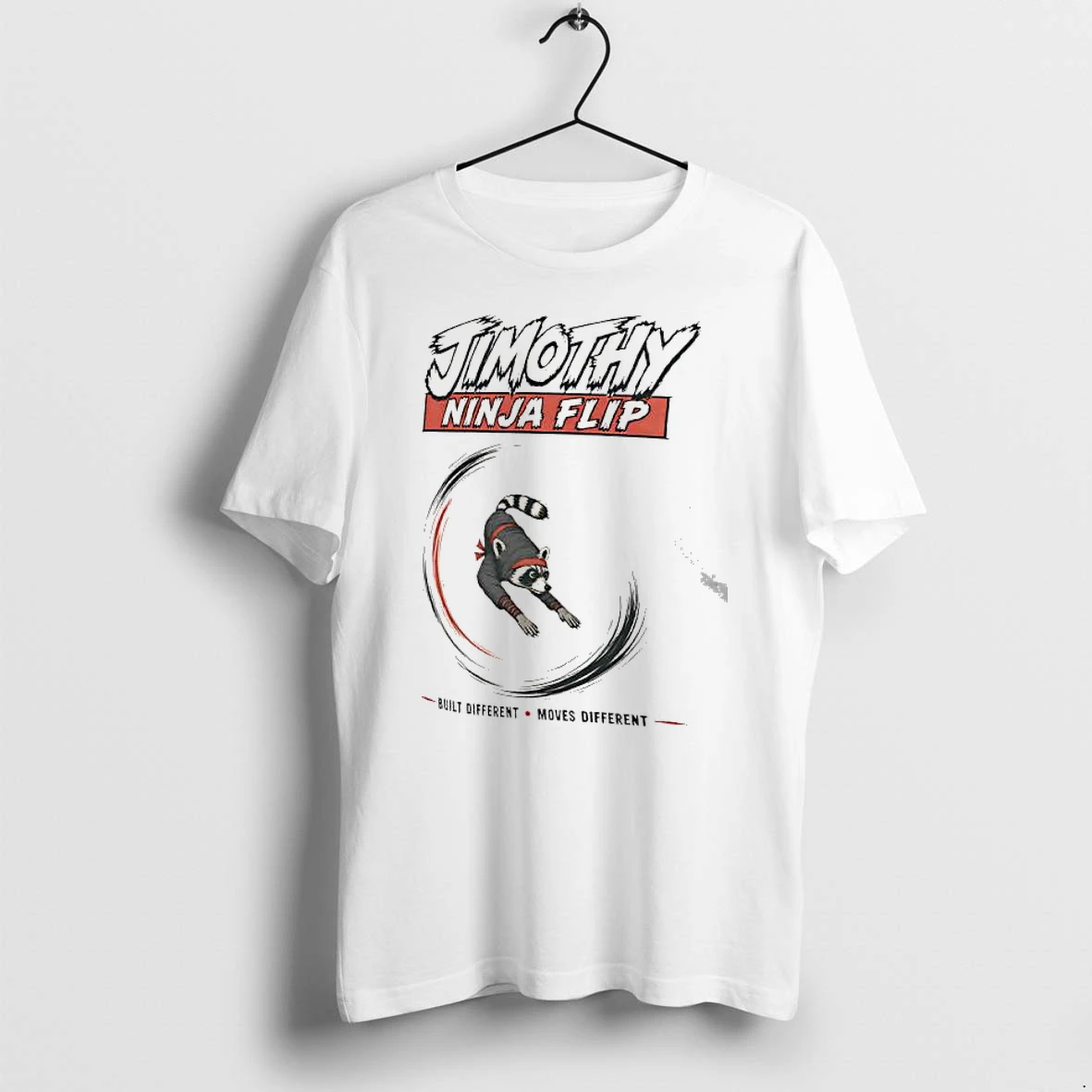 Officials Jimothy Ninja Flip Built Different Moves Different Viral Seattle Raccoon Premium T Shirt Sweatshirt Hoodie
