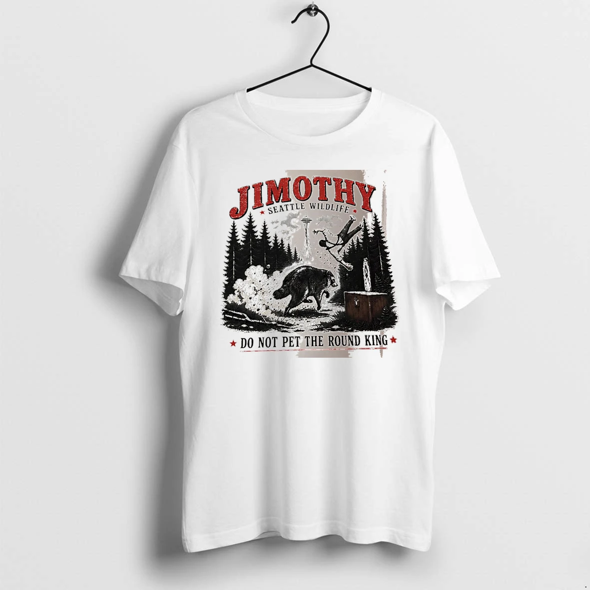 Officials Jimothy Seattle Wildlife Do Not Pet The Round King Raccoon White Premium T Shirt Sweatshirt Hoodie