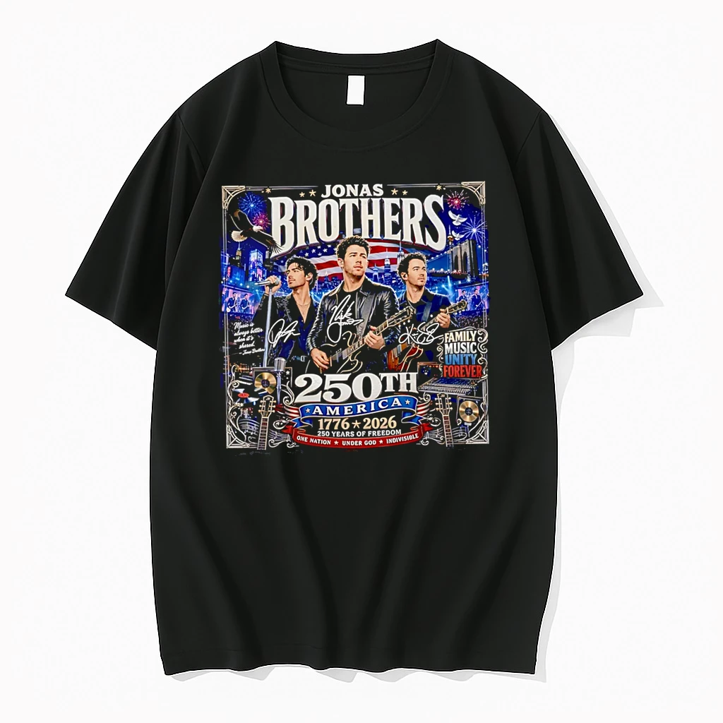Officials Jonas Brothers 250th America 1776 2026 250 Years Of Freedom One Nation Under God Indivisible Family Music Unity Forever Premium T Shirt Sweatshirt Hoodie