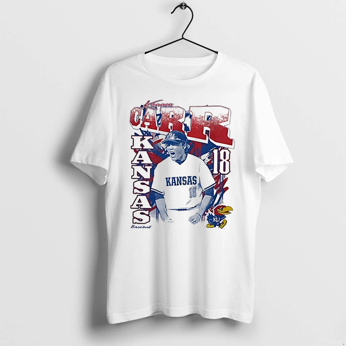 Officials Kannon Carr Kansas Jayhawks Baseball 18 Graphic Tee Premium T Shirt Sweatshirt Hoodie