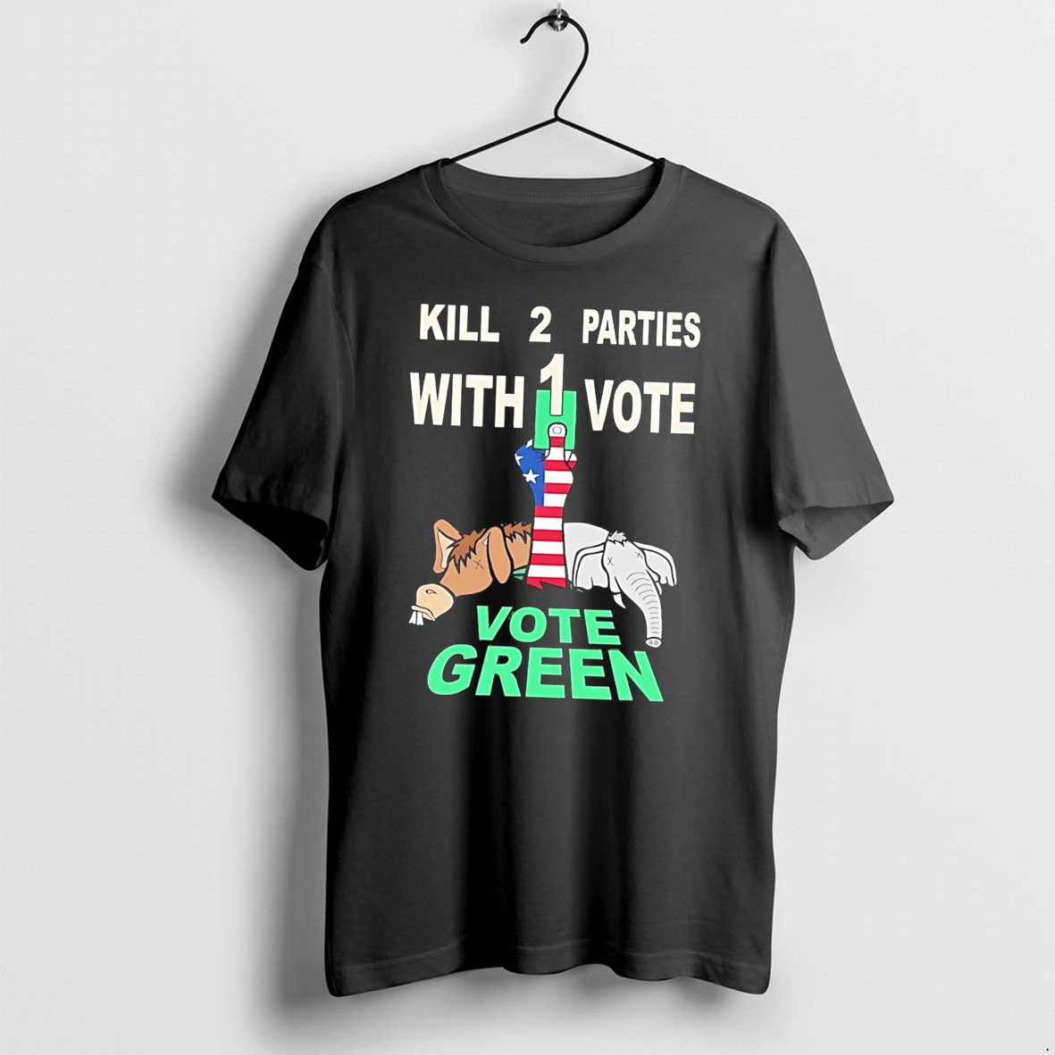 Officials Kill 2 Parties With 1 Vote Vote Green Political Tee Premium T Shirt Sweatshirt Hoodie