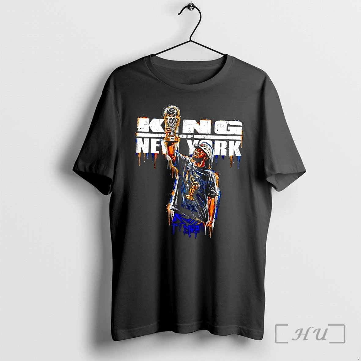 Officials King Of New York Basketball Player Holding Trophy Mvp New York Knicks Black Premium T Shirts Sweater Hoodie