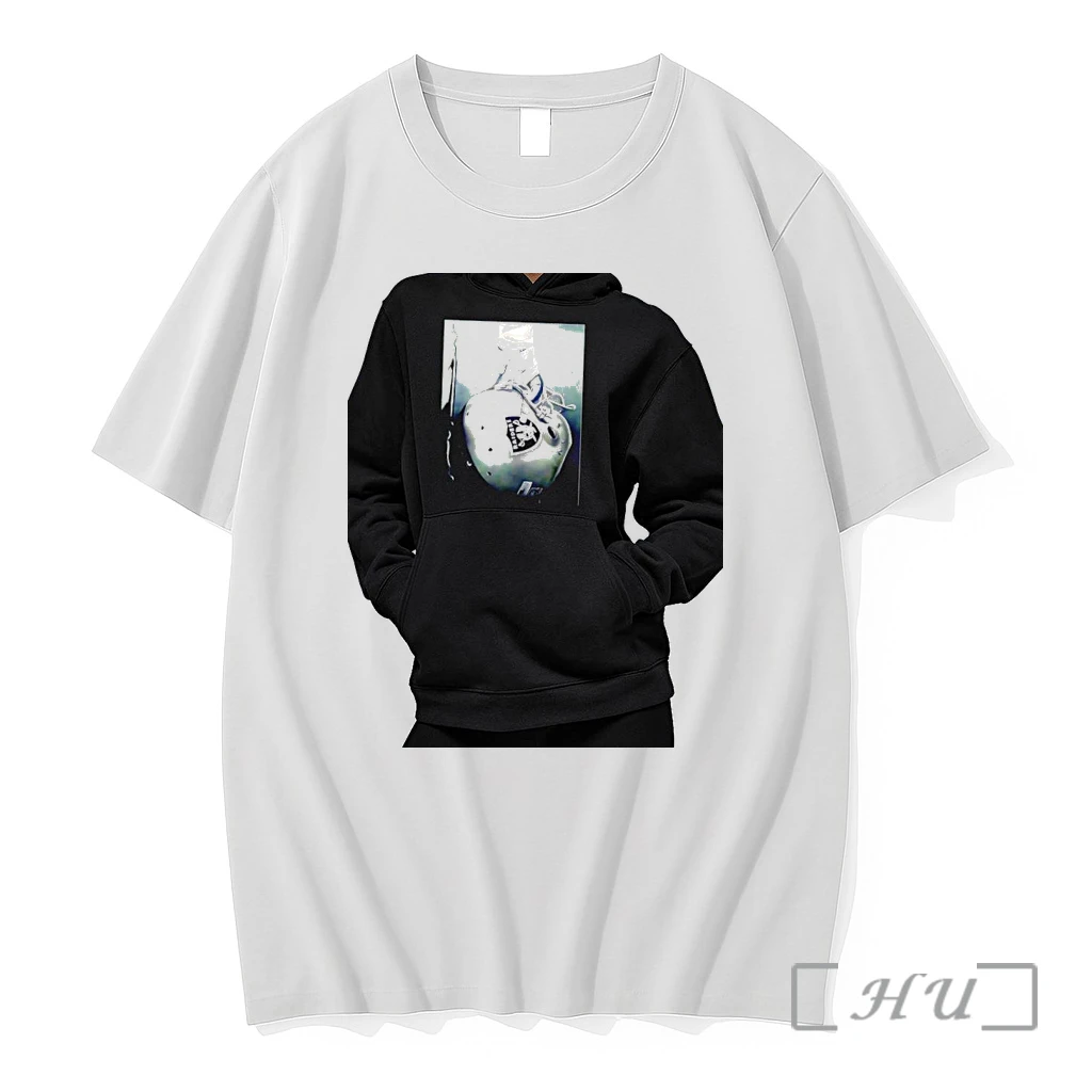 Officials Las Vegas Raiders Nfl Football Helmet Held By Player With Hand Wrap Logo Premium T Shirts Sweater Hoodie