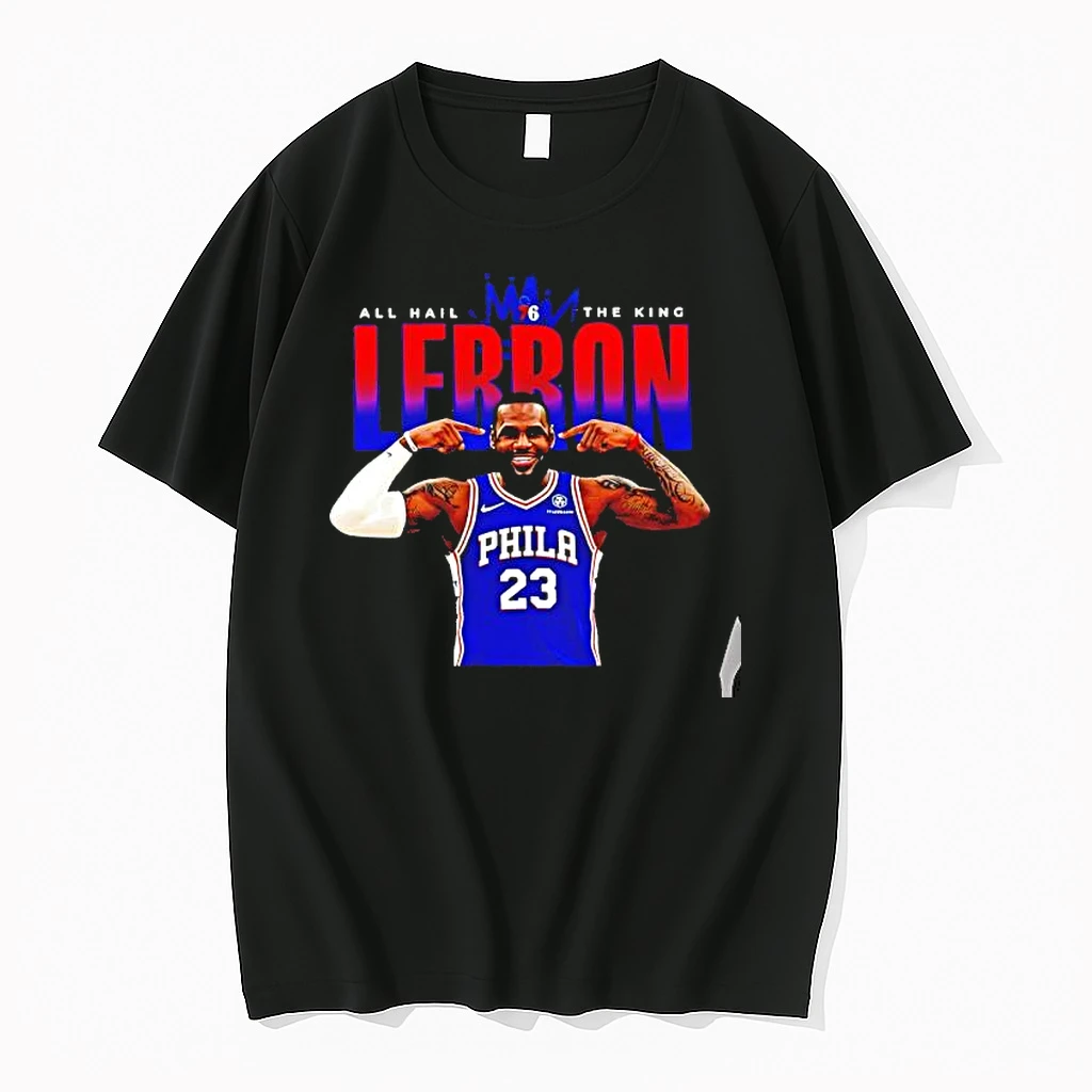 Officials Lebron James Philadelphia 76ers All Hail The King Phila 23 Premium T Shirt Sweatshirt Hoodie