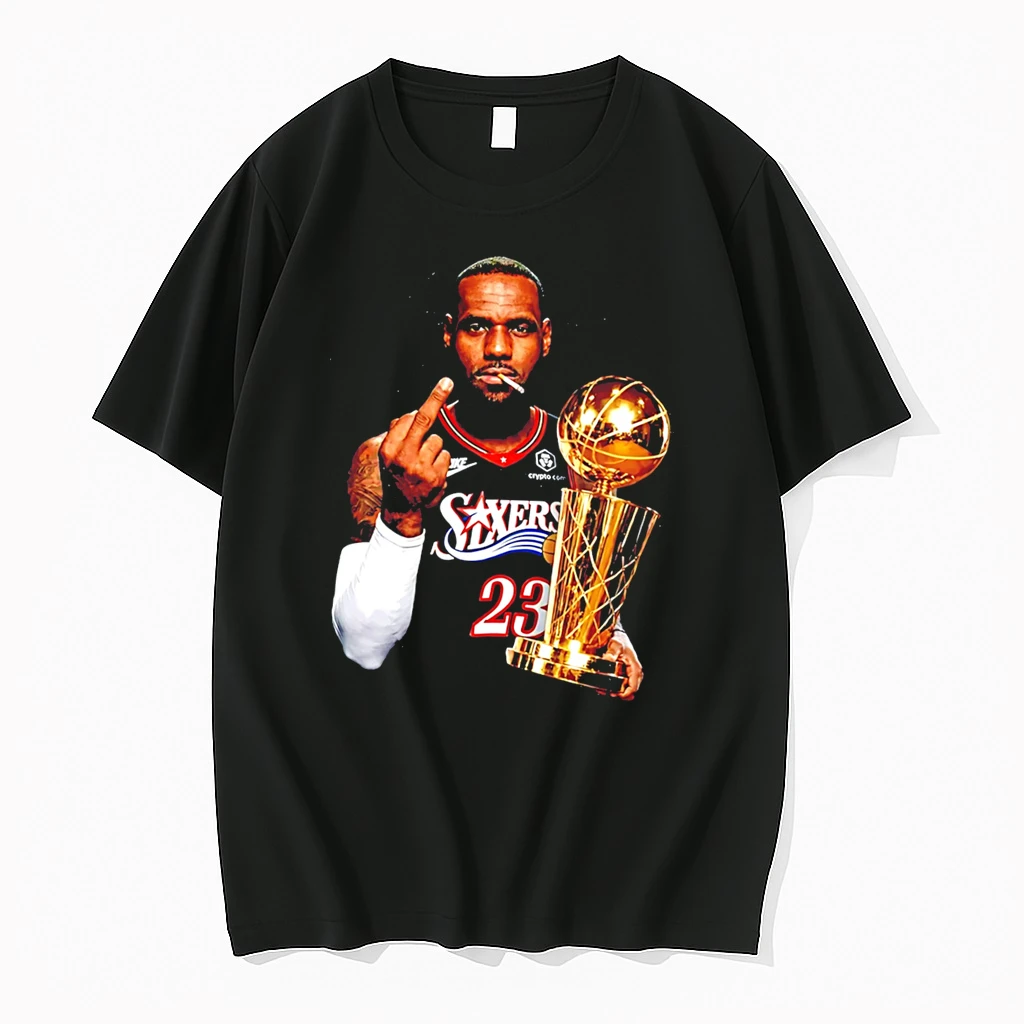 Officials Lebron James Philadelphia 76ers No 23 Trophy Middle Finger Tee Premium T Shirt Sweatshirt Hoodie