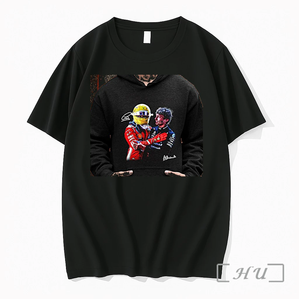 Officials Lewis Hamilton And Andrea Kimi Antonelli Ferrari Mercedes Fan Premium T Shirts Sweater Hoodie