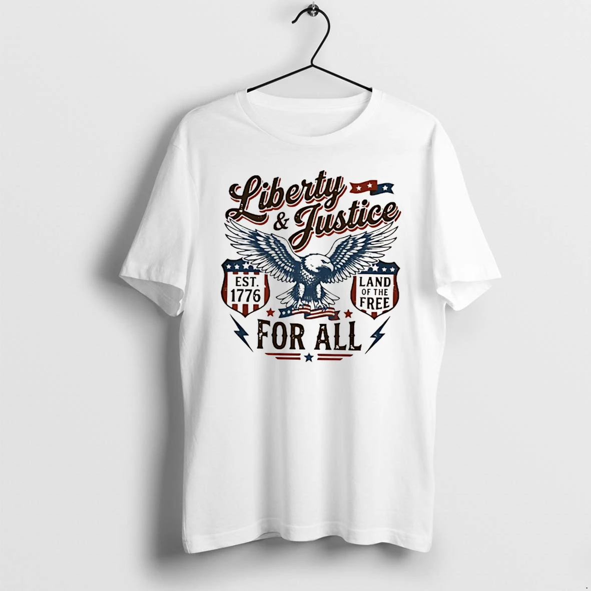 Officials Liberty Justice For All Est 1776 Land Of The Free American Eagle Tee Premium T Shirt Sweatshirt Hoodie
