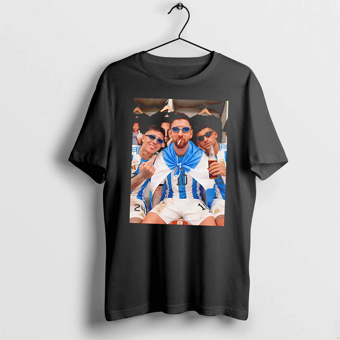 Officials Lionel Messi Enzo Fernandez And Cristian Romero Argentina National Team Tee Premium T Shirt Sweatshirt Hoodie
