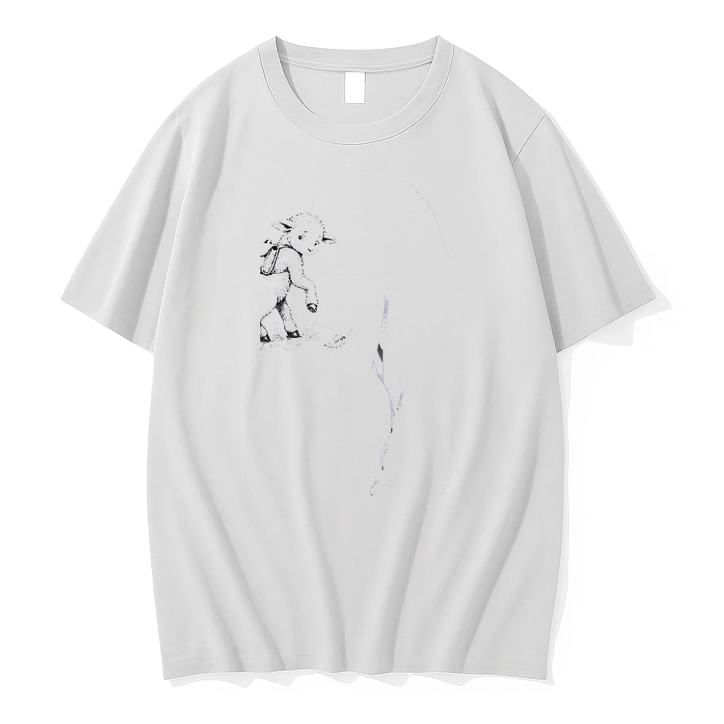 Officials Little Lamb With School Backpack And Shepherd Crook Walking In Autumn Premium T Shirt Sweatshirt Hoodie
