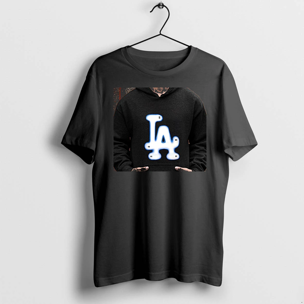 Officials Los Angeles Dodgers Mlb Team Logo With Ghost Faces And Glow Effect Premium T Shirt Sweatshirt Hoodie
