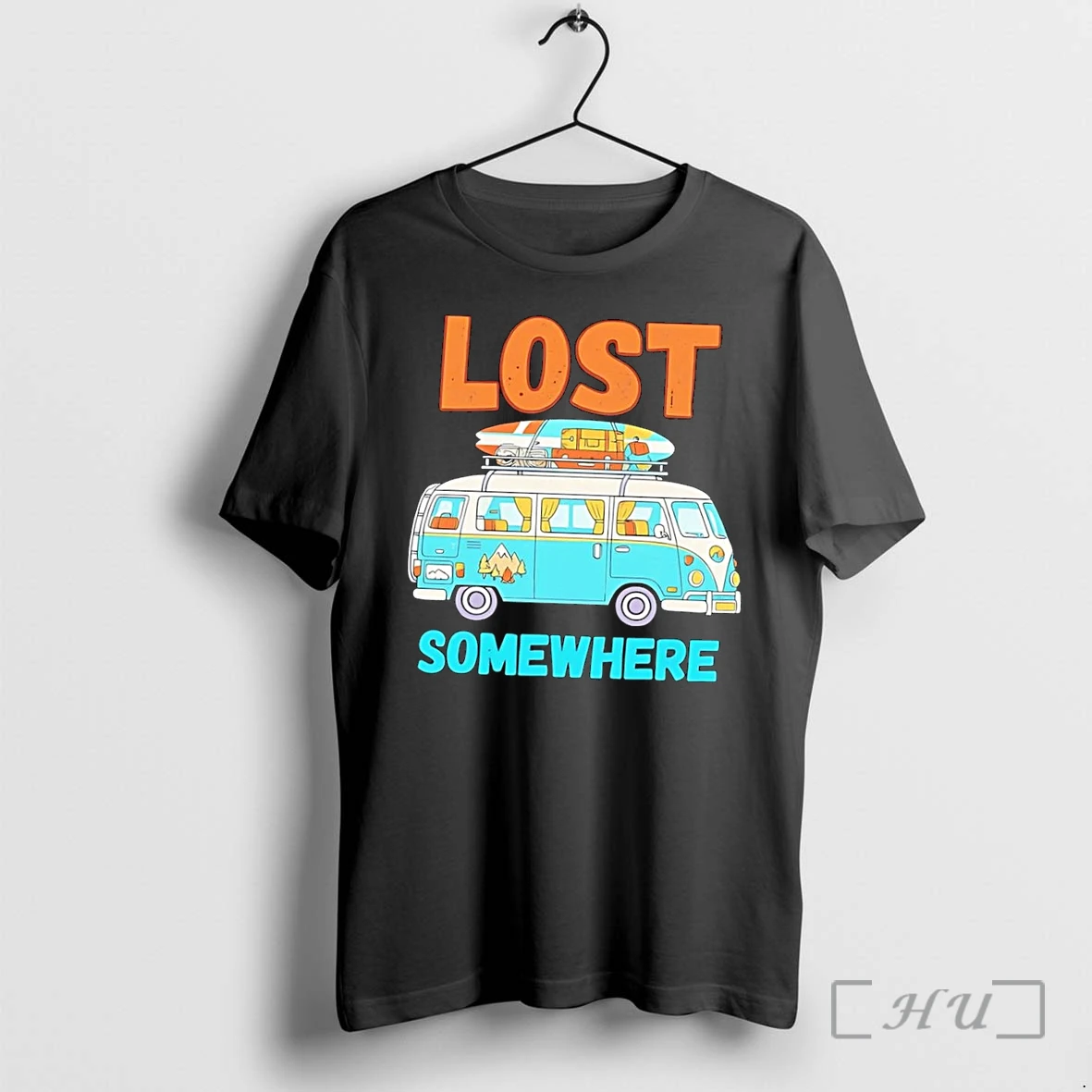 Officials Lost Somewhere Travel Retro Camper Van Black Premium T Shirts Sweater Hoodie