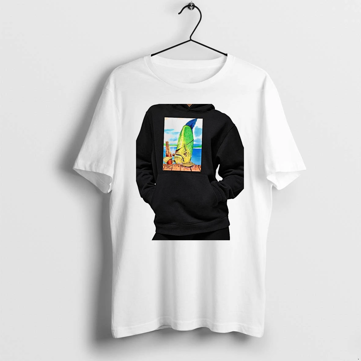 Officials Mahi Mahi Fish Steve Diossy Old Salty Pirate With Beer And Cigar Premium T Shirt Sweatshirt Hoodie