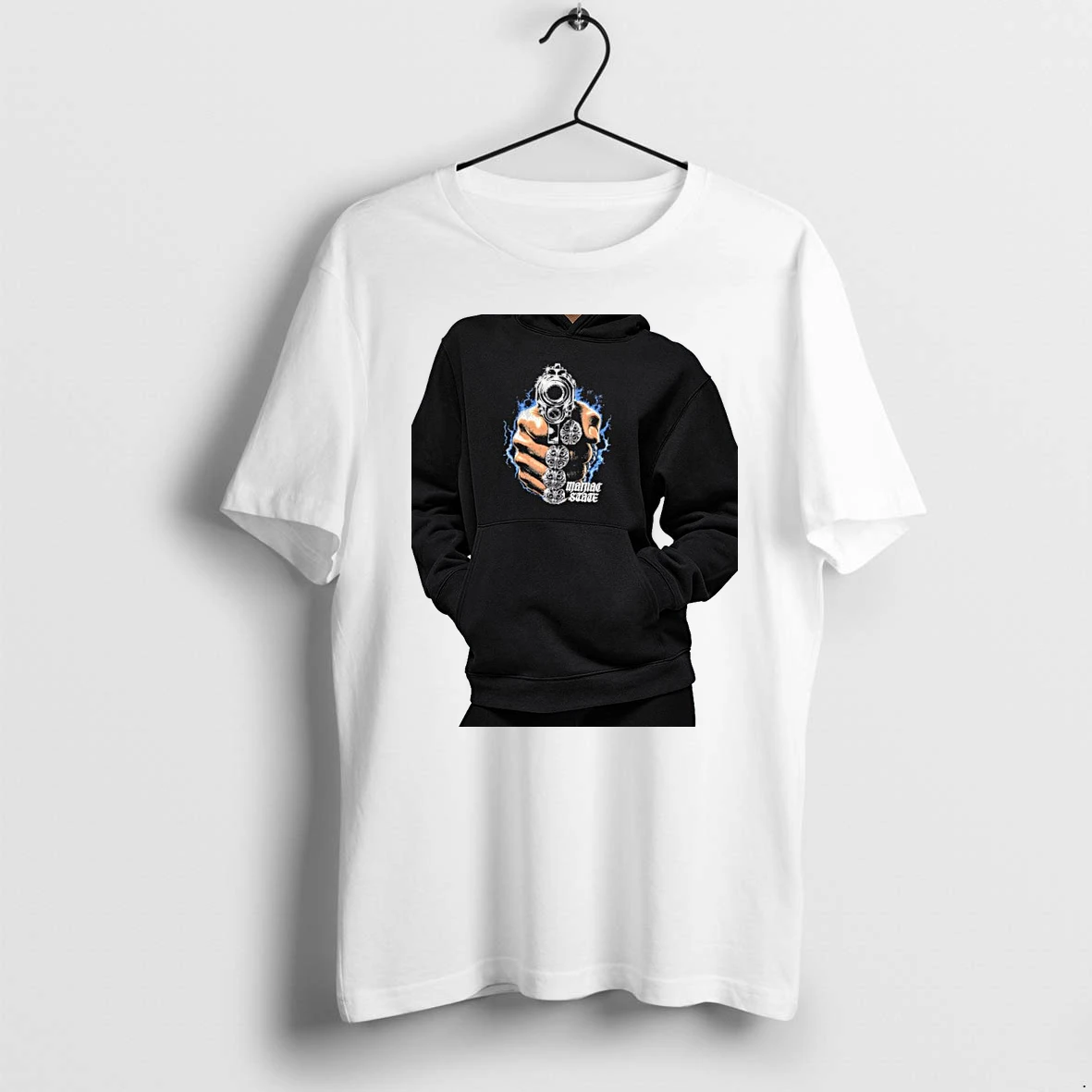 Officials Maniac State Handgun Fist Chrome Cross Rings Premium T Shirt Sweatshirt Hoodie
