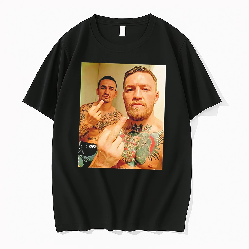 Officials Max Holloway Conor Mcgregor Middle Finger Ufc Photo Tee Premium T Shirt Sweatshirt Hoodie