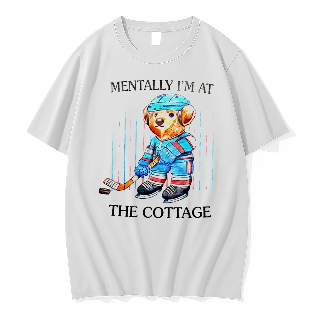 Officials Mentally Im At The Cottage Hockey Bear No 24 Tee Premium T Shirt Sweatshirt Hoodie