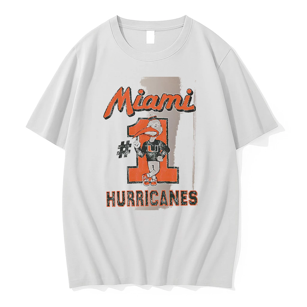 Officials Miami 1 Hurricanes Mascot White Premium T Shirt Sweatshirt Hoodie
