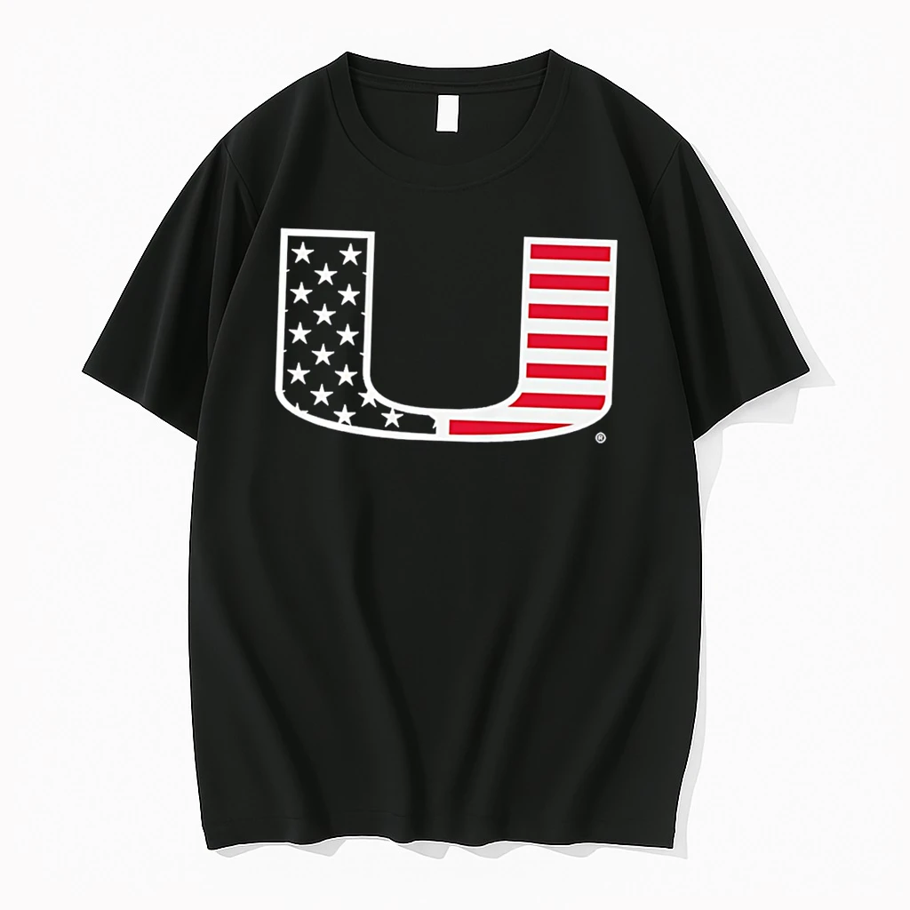 Officials Miami Hurricanes Stars And Stripes Logo Tee Premium T Shirt Sweatshirt Hoodie