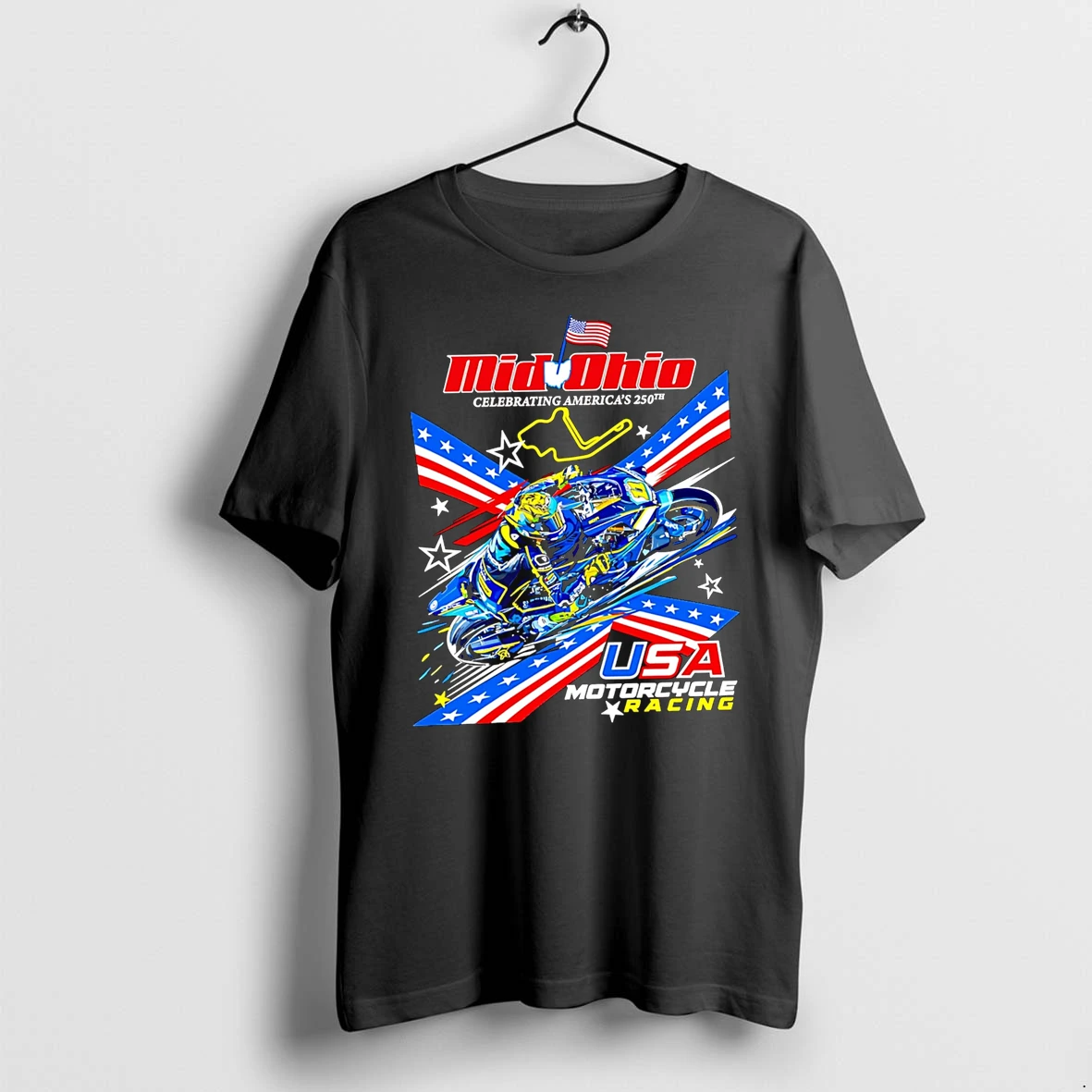 Officials Mid Ohio Celebrating Americas 250th Usa Motorcycle Racing Premium T Shirt Sweatshirt Hoodie