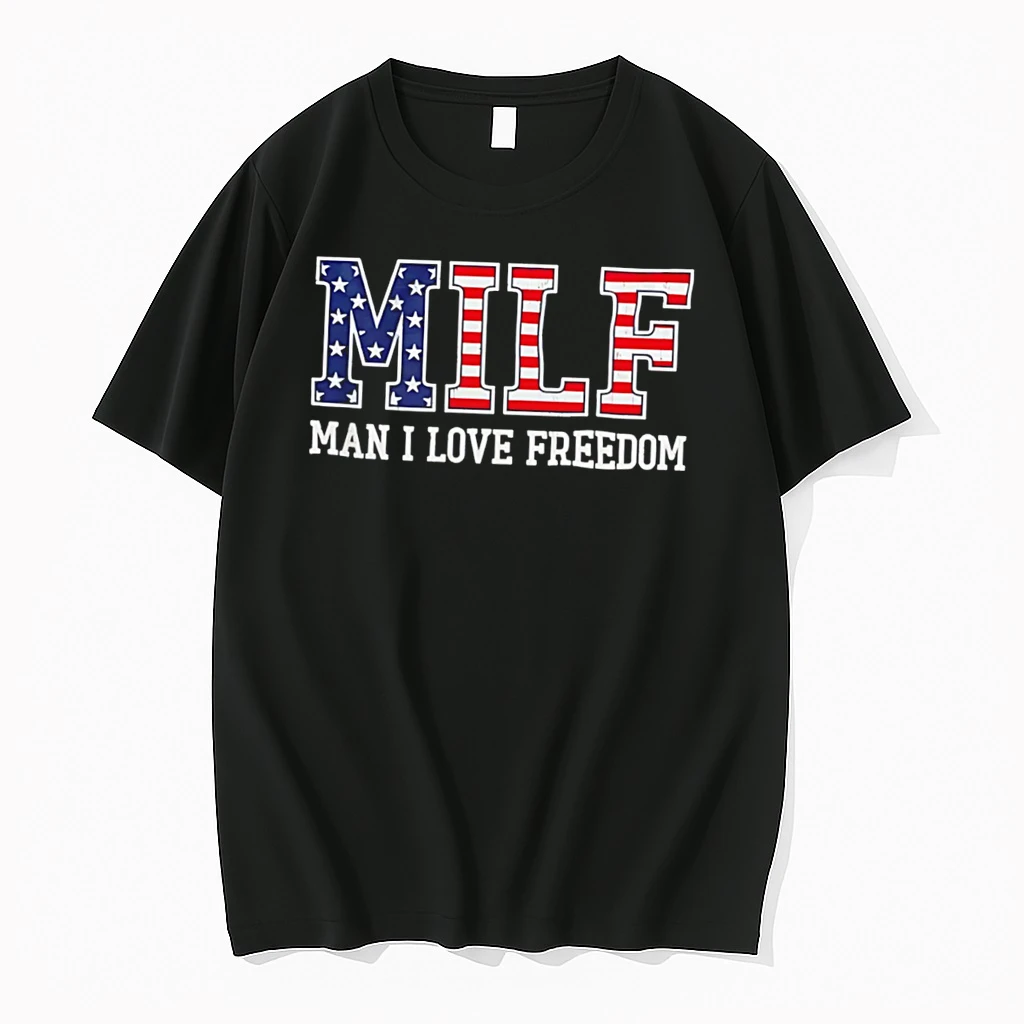 Officials Milf Man I Love Freedom American Flag Tee Premium T Shirt Sweatshirt Hoodie