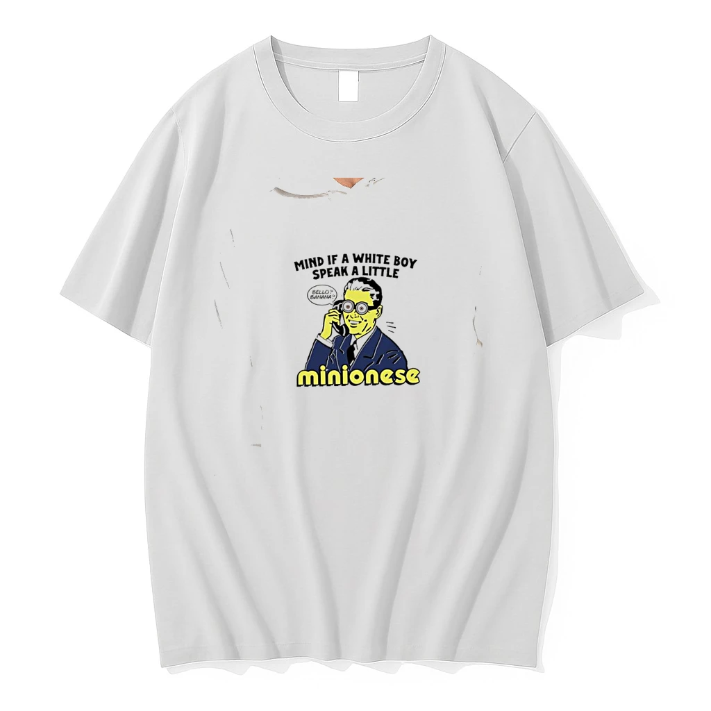 Officials Minion Despicable Me Mind If A White Boy Speak A Little Minionese Yellow Premium T Shirt Sweatshirt Hoodie
