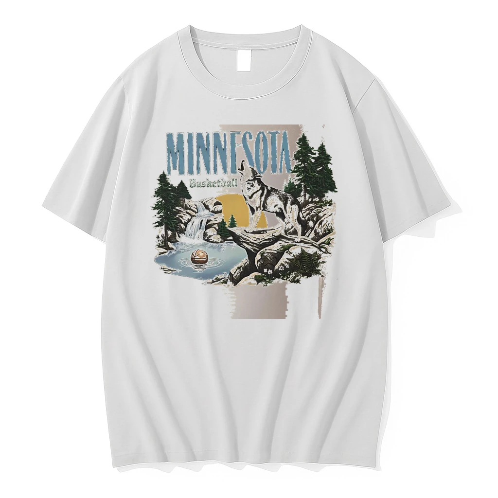 Officials Minnesota Basketball Wolf Howling At Moon On Rock White Premium T Shirt Sweatshirt Hoodie
