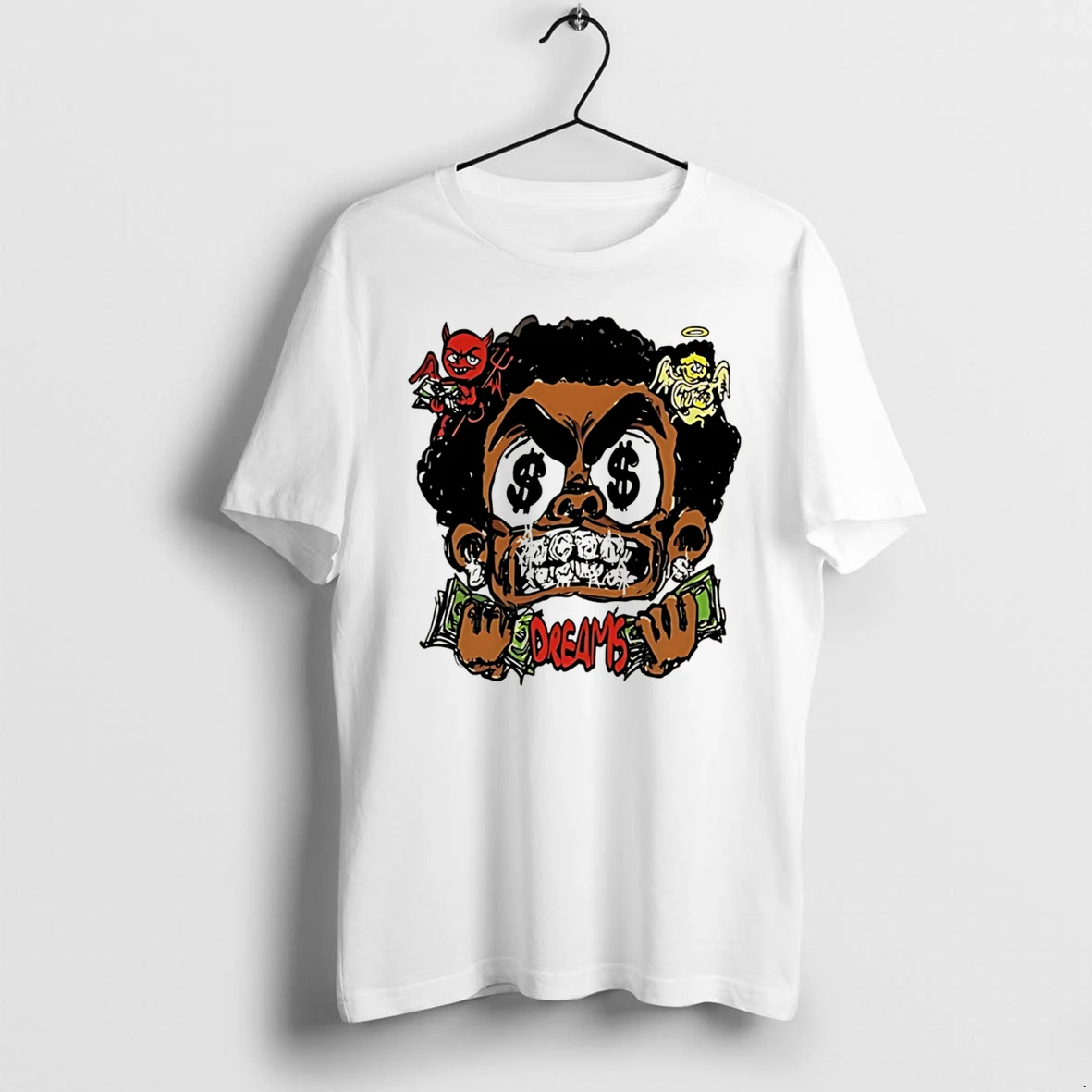 Officials Money Mindset Dreams Character Dollar Sign Eyes Greedy Demon Angel Tee Premium T Shirt Sweatshirt Hoodie