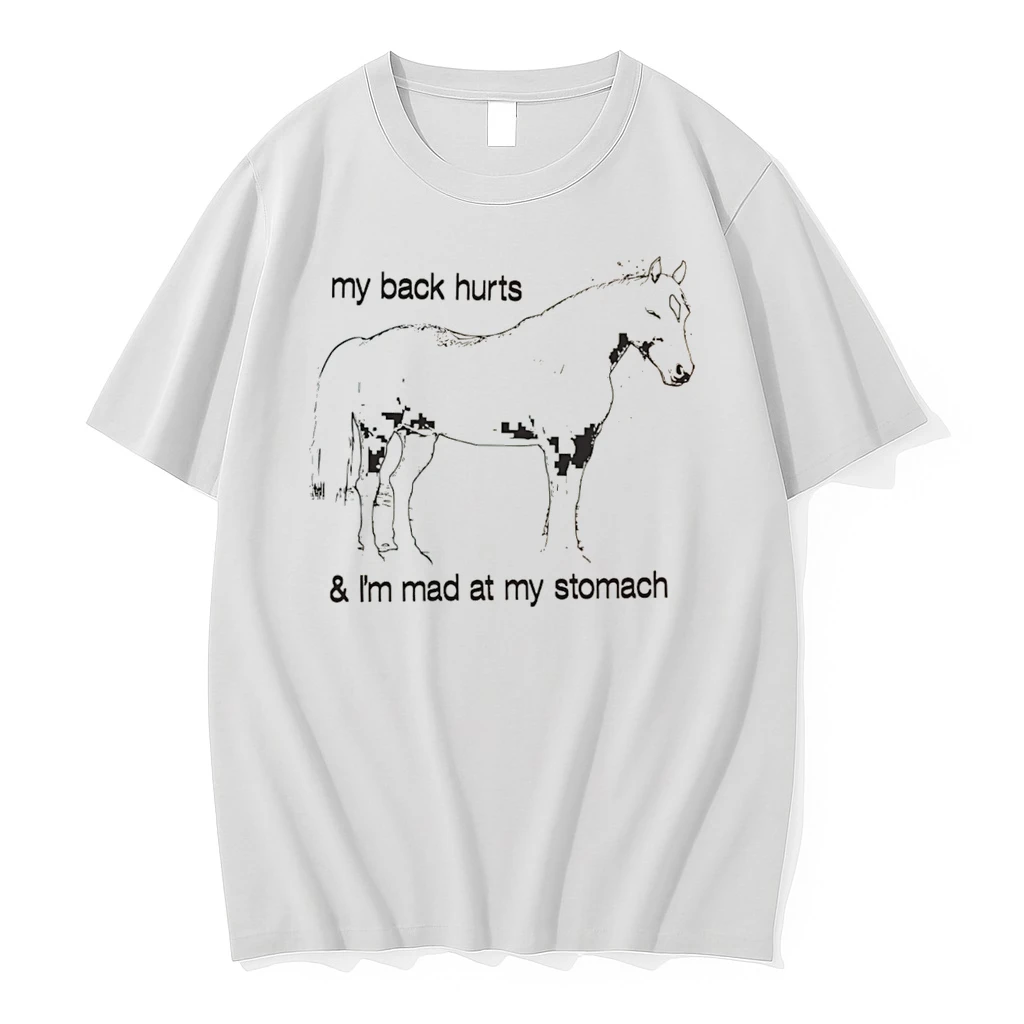 Officials My Back Hurts And Im Mad At My Stomach Horse Tee Premium T Shirt Sweatshirt Hoodie