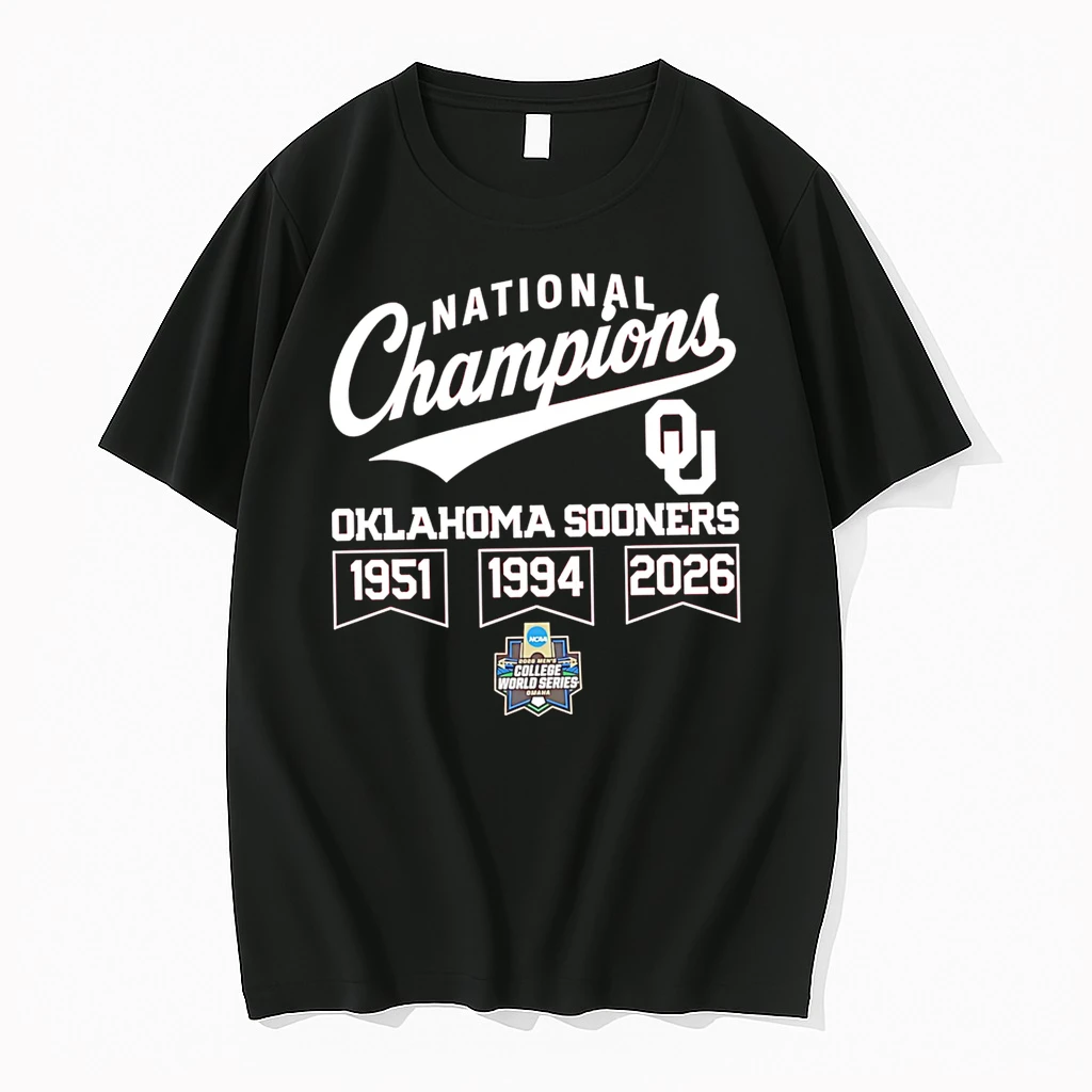 Officials National Champions Oklahoma Sooners 1951 1994 2026 Ncaa College World Series Premium T Shirt Sweatshirt Hoodie