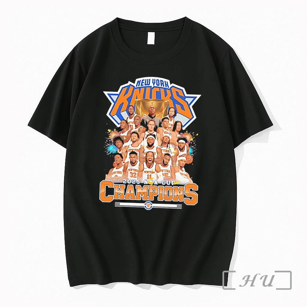 Officials New York Knicks 2025 Nba Cup Champions Team Collage Graphic Tee Premium T Shirts Sweater Hoodie