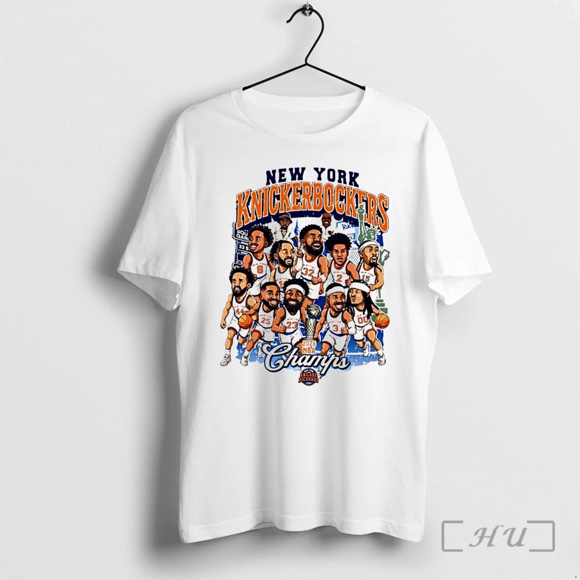 Officials New York Knicks 2026 Champions Knickerbockers Caricature Tee Premium T Shirts Sweater Hoodie