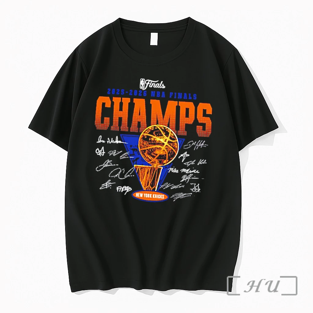 Officials New York Knicks 2026 Nba Finals Champions Trophy Signature Roster Tee Premium T Shirts Sweater Hoodie