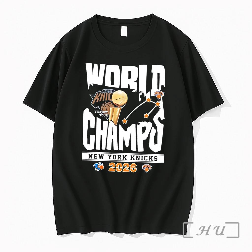 Officials New York Knicks 2026 Nba World Championship Victory Tour Graphic Tee Premium T Shirts Sweater Hoodie