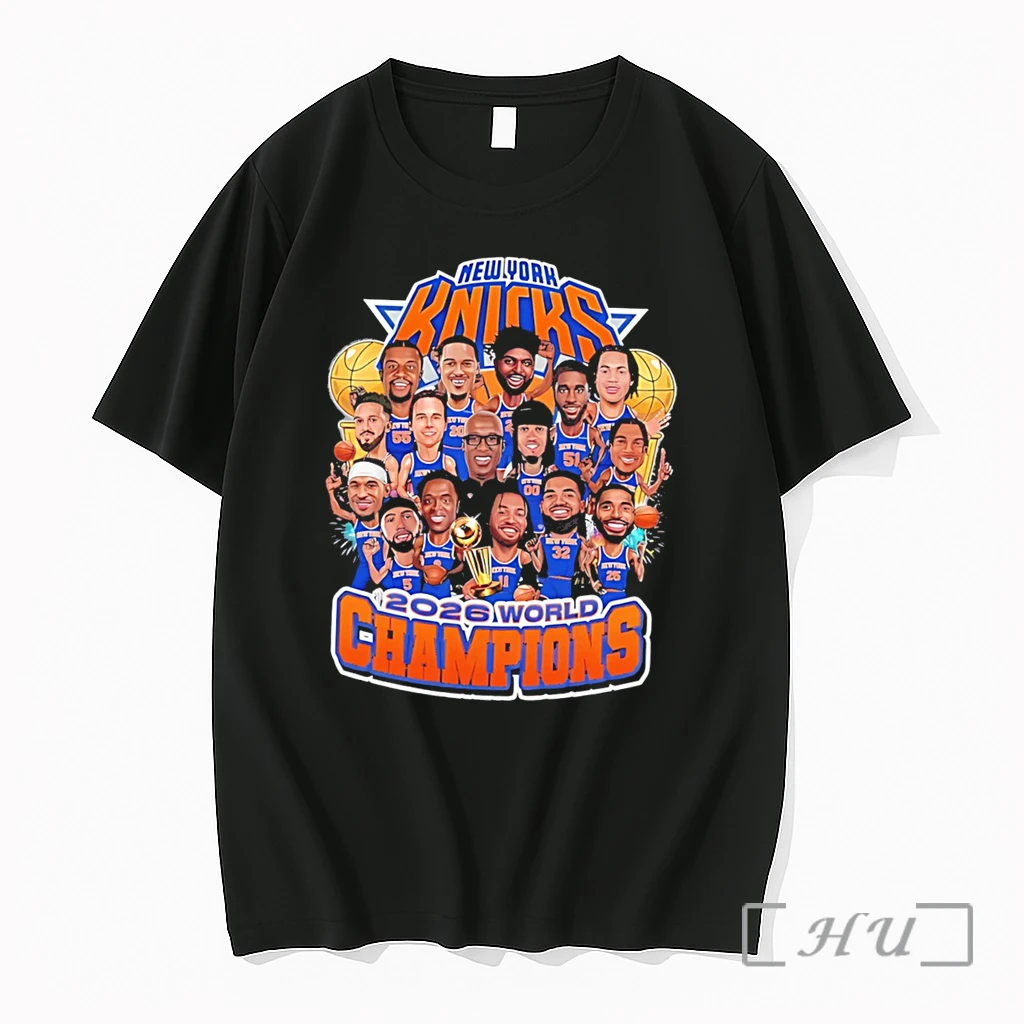 Officials New York Knicks 2026 World Champions Team Collage Caricature Graphic Tee Premium T Shirts Sweater Hoodie