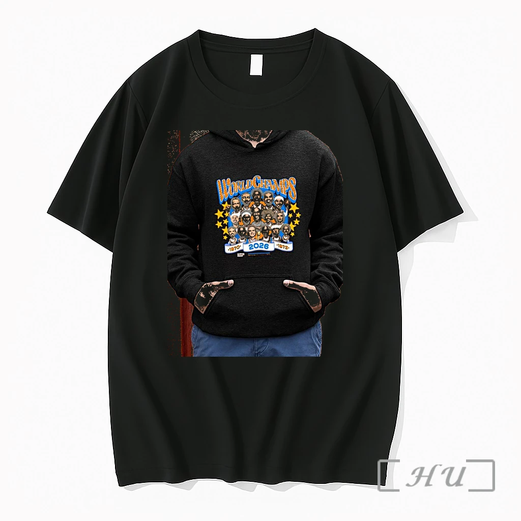 Officials New York Knicks 2026 World Champs Jalen Brunson Josh Hart Tom Thibodeau Caricature Premium T Shirts Sweater Hoodie