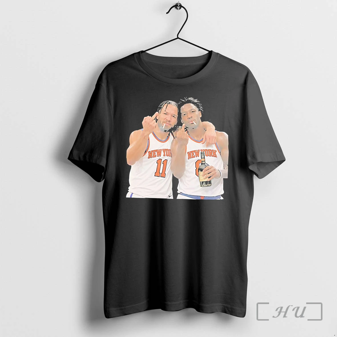 Officials New York Knicks Jalen Brunson And Og Anunoby Middle Finger Tee Premium T Shirts Sweater Hoodie