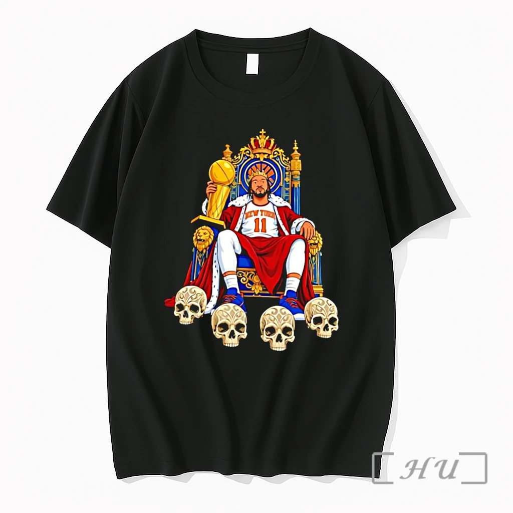 Officials New York Knicks King Jalen Brunson 11 Holding Championship Trophy Black Premium T Shirts Sweater Hoodie