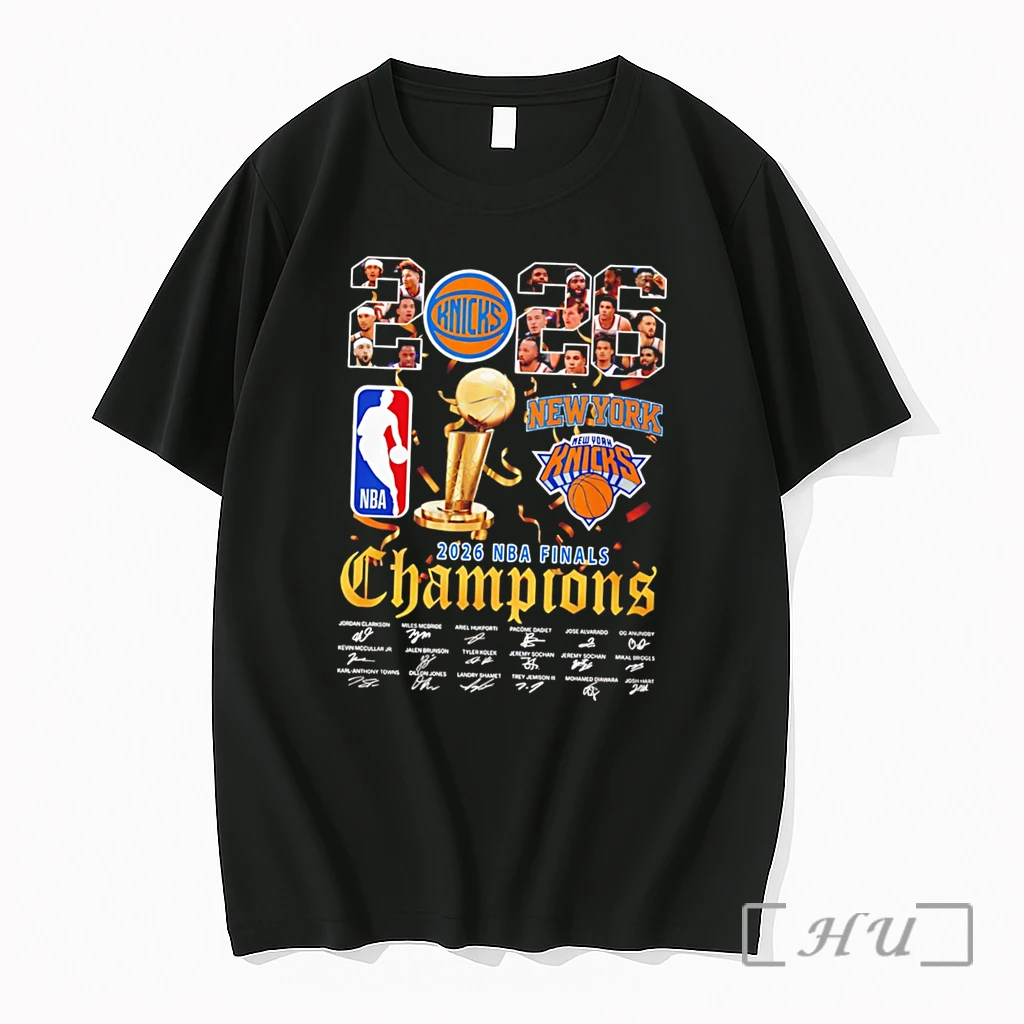 Officials New York Knicks Nba World Champions 2026 Signatures Logo Tee Premium T Shirts Sweater Hoodie