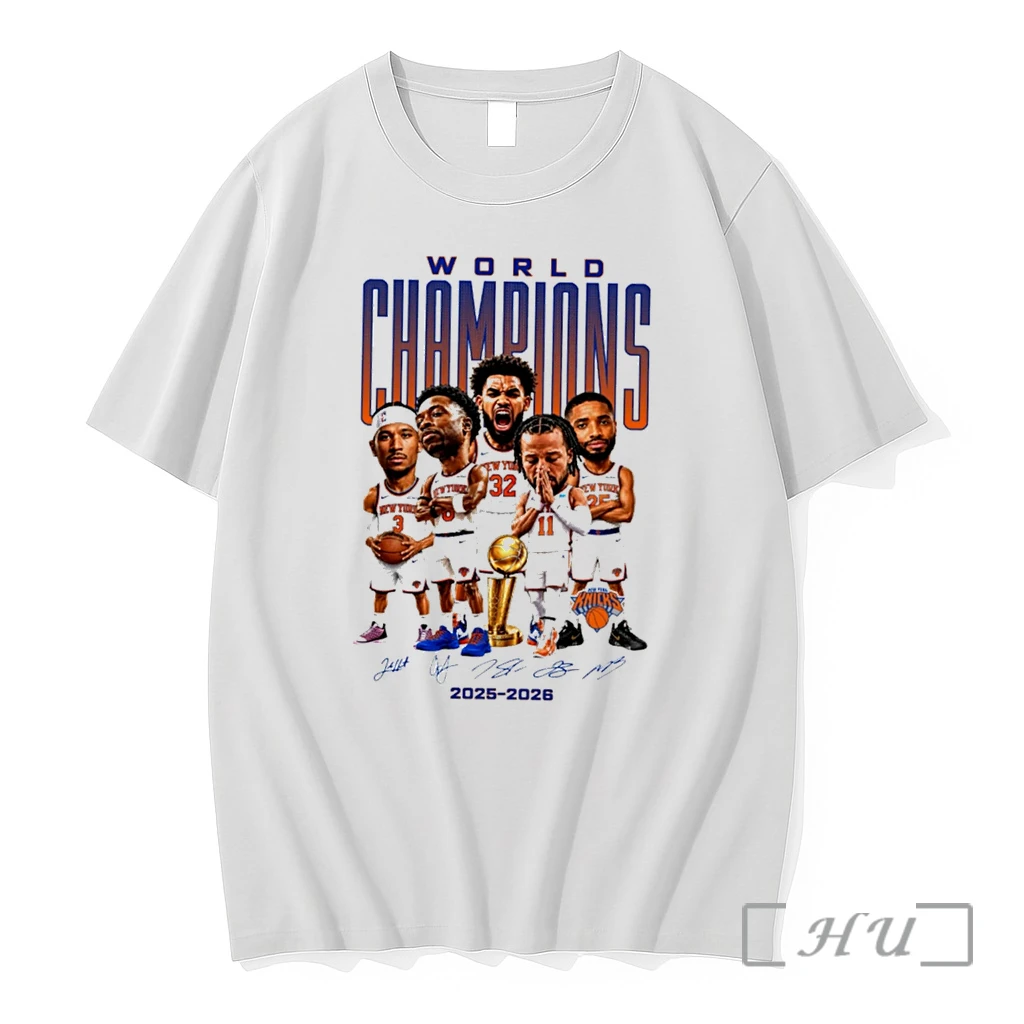 Officials New York Knicks World Champions 2025 2026 Signatures Caricature Tee Premium T Shirts Sweater Hoodie