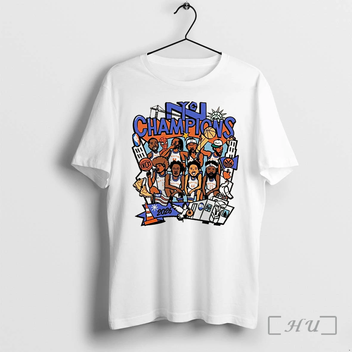 Officials New York Knicks Rookiesigns Nyc Champions Caricature Paint Tee Premium T Shirts Sweater Hoodie