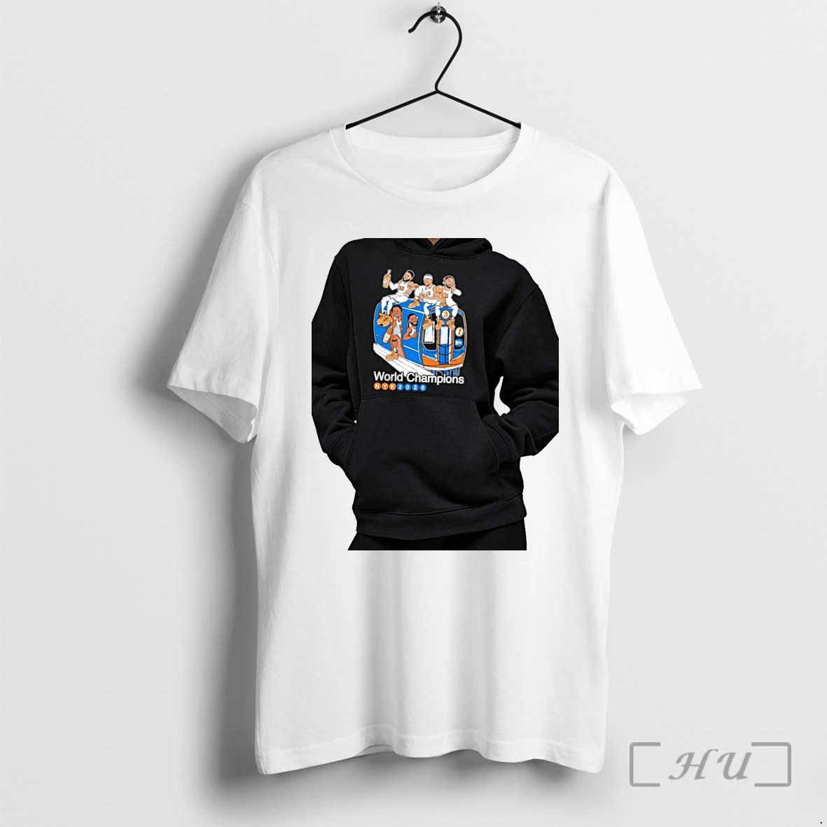 Officials New York Knicks Subway Caricature World Champions 2026 Premium T Shirts Sweater Hoodie
